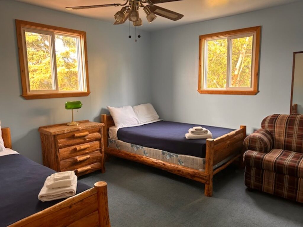 Cabin bedroom in a fisherman's rental cabin