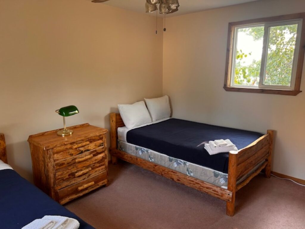 Bedroom at a fishing lodge